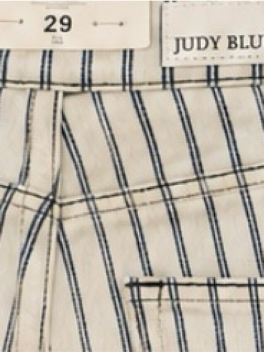 Judy Blue High Waist Super Flare Jeans – NWT – Size 29 – White/Navy Stripe - Picture 4 of 7